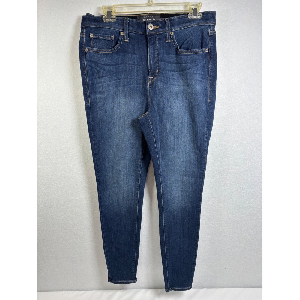 Torrid Jeans Womens 14R Blue Cotton Blend Sky High Skinny Stretch Classic Chic